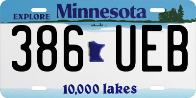 MN license plate 386UEB