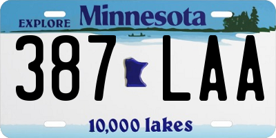 MN license plate 387LAA