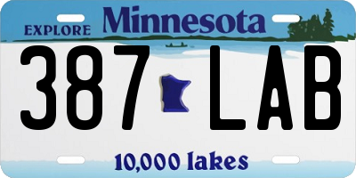 MN license plate 387LAB