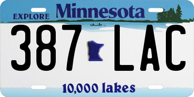 MN license plate 387LAC