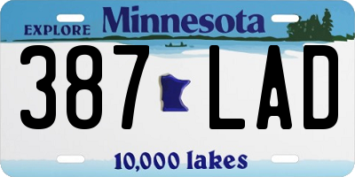 MN license plate 387LAD