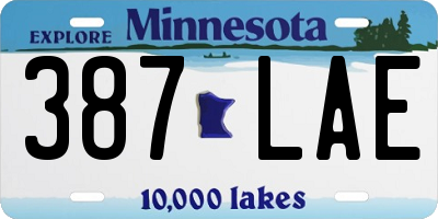 MN license plate 387LAE