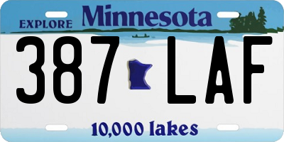 MN license plate 387LAF