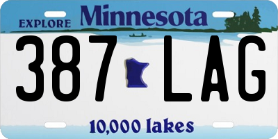 MN license plate 387LAG