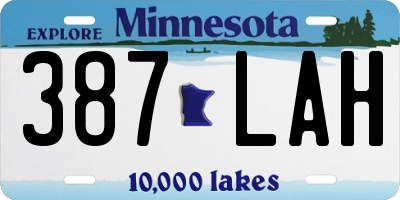 MN license plate 387LAH