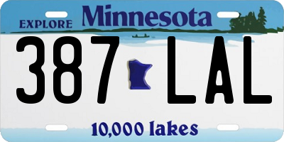 MN license plate 387LAL