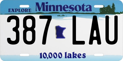 MN license plate 387LAU