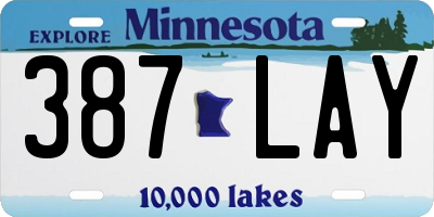 MN license plate 387LAY
