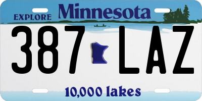 MN license plate 387LAZ