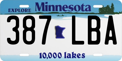 MN license plate 387LBA
