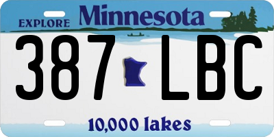 MN license plate 387LBC
