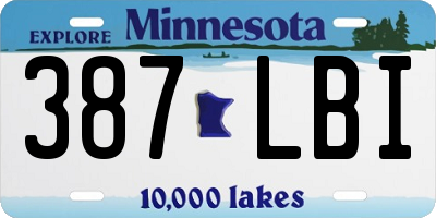 MN license plate 387LBI