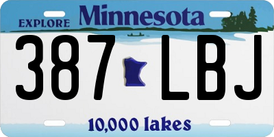 MN license plate 387LBJ