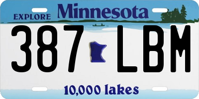 MN license plate 387LBM