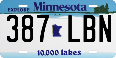 MN license plate 387LBN