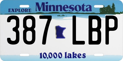 MN license plate 387LBP