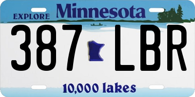 MN license plate 387LBR