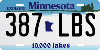 MN license plate 387LBS