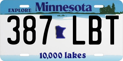 MN license plate 387LBT