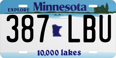 MN license plate 387LBU