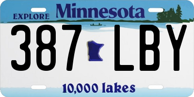 MN license plate 387LBY