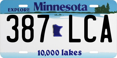 MN license plate 387LCA