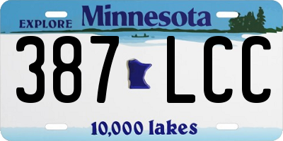 MN license plate 387LCC