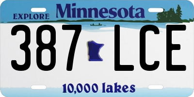 MN license plate 387LCE