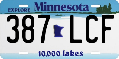 MN license plate 387LCF