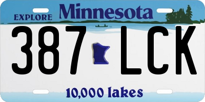 MN license plate 387LCK