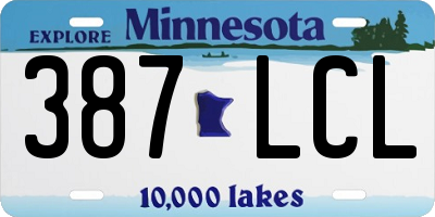 MN license plate 387LCL