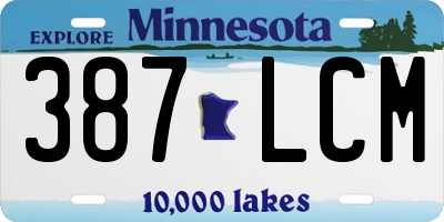 MN license plate 387LCM