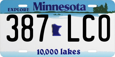 MN license plate 387LCO