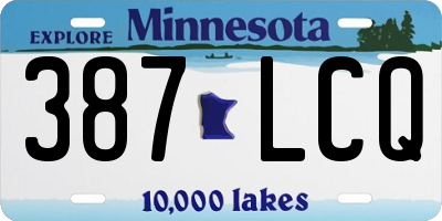 MN license plate 387LCQ