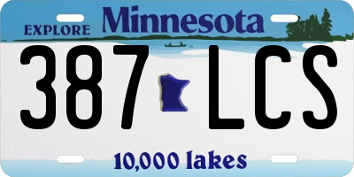 MN license plate 387LCS