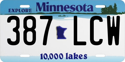 MN license plate 387LCW