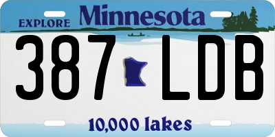 MN license plate 387LDB