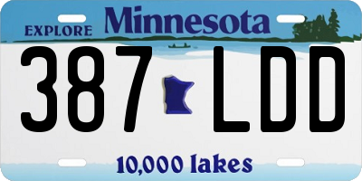 MN license plate 387LDD