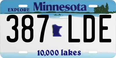 MN license plate 387LDE