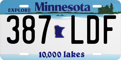 MN license plate 387LDF