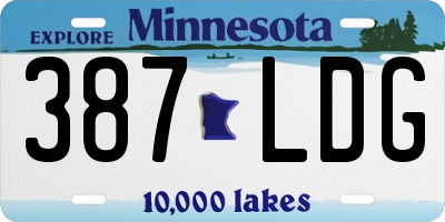 MN license plate 387LDG