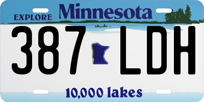 MN license plate 387LDH