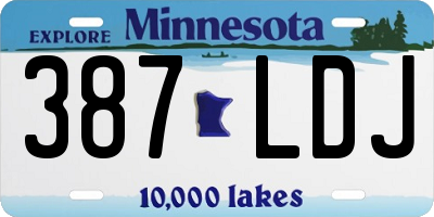 MN license plate 387LDJ