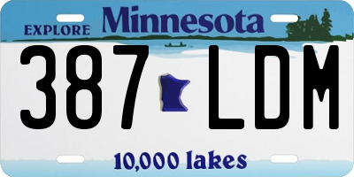 MN license plate 387LDM