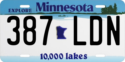 MN license plate 387LDN