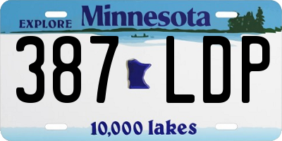 MN license plate 387LDP