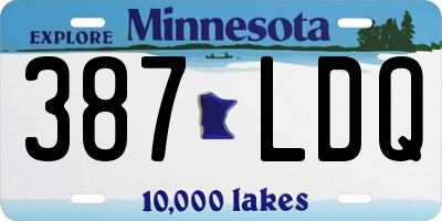 MN license plate 387LDQ