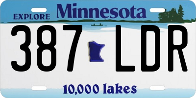 MN license plate 387LDR