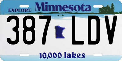 MN license plate 387LDV