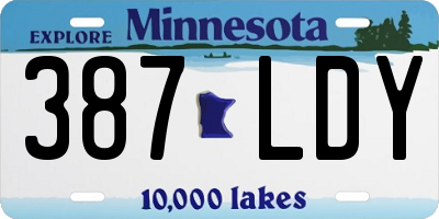 MN license plate 387LDY